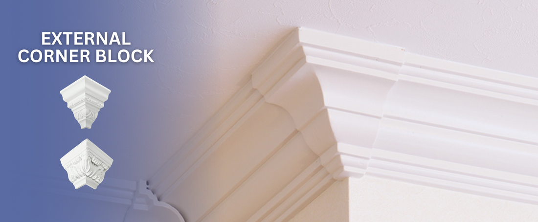 External ceiling corner blocks