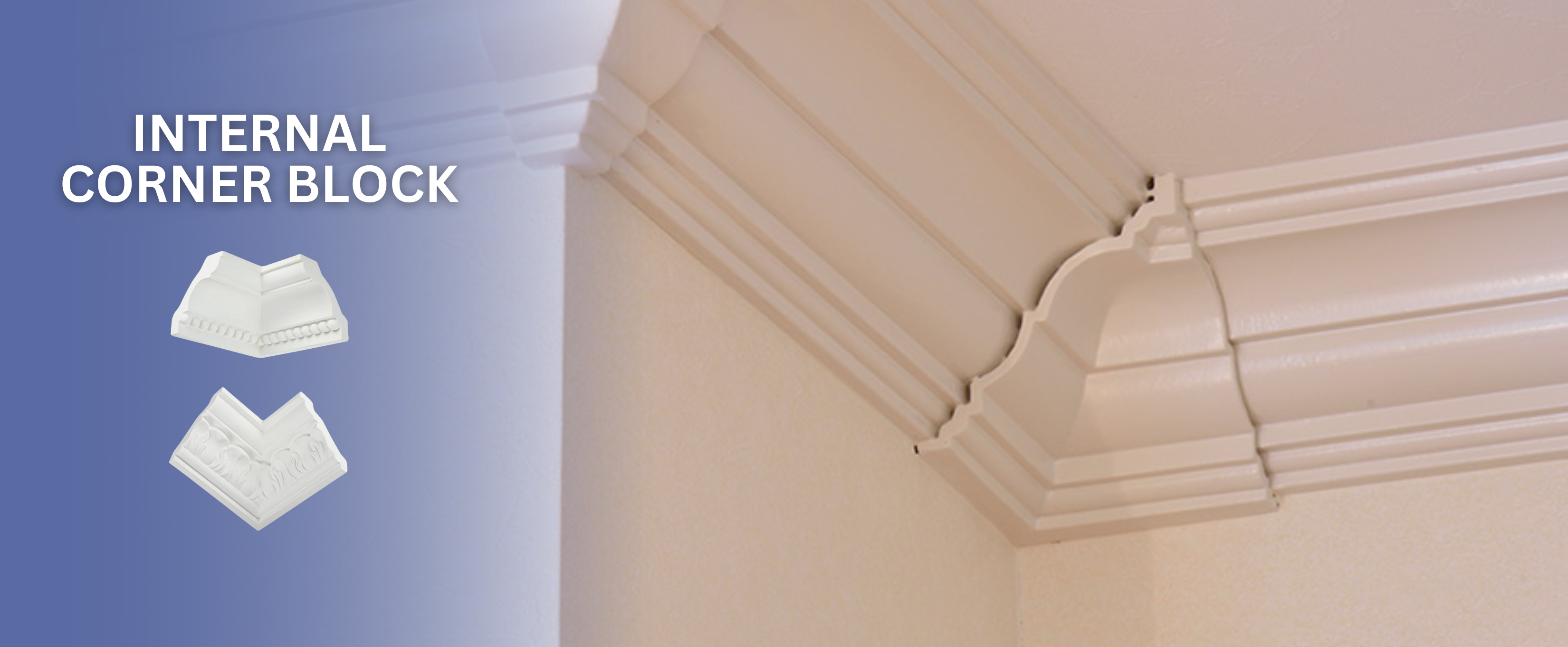 Internal ceiling corner block