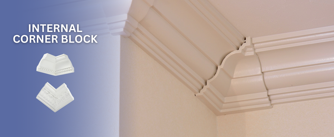 Internal ceiling corner block